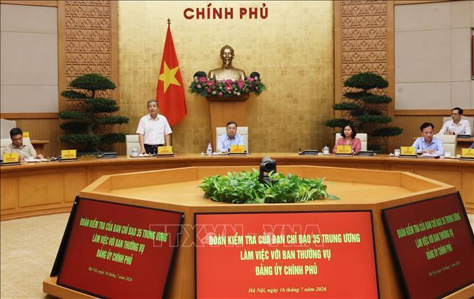 Ủy viên Trung ương Đảng, Phó Trưởng Ban Tuyên giáo và Dân vận Trung ương Ngô Đông Hải, Thành viên Ban Chỉ đạo 35 Trung ương, Trưởng đoàn kiểm tra phát biểu. Ảnh: Lâm Khánh/TTXVN