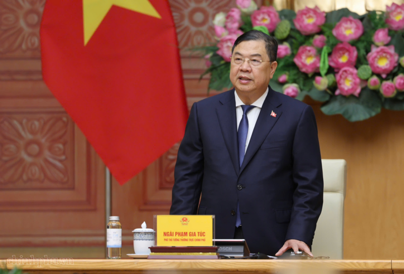 Phó Thủ tướng Thường trực Phạm Gia Túc đánh giá cao những đóng góp thiết thực và cam kết hợp tác lâu dài của cộng đồng doanh nghiệp Hoa Kỳ đối với sự phát triển kinh tế - xã hội của Việt Nam - Ảnh: VGP/Phương Nguyên