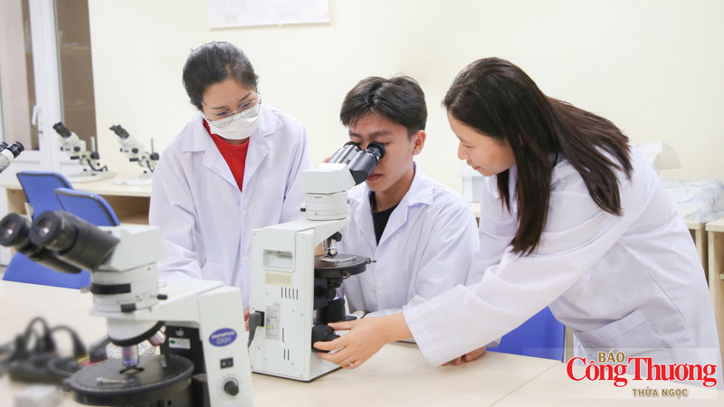 Sinh viên PVU thực hành trong phòng thí nghiệm, tăng cường năng lực nghiên cứu và ứng dụng công nghệ.