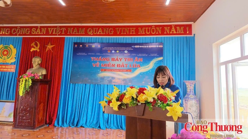 Bí thư Đoàn Thanh niên Bộ Công Thương Nguyễn Ngọc Tâm phát biểu tại chương trình
