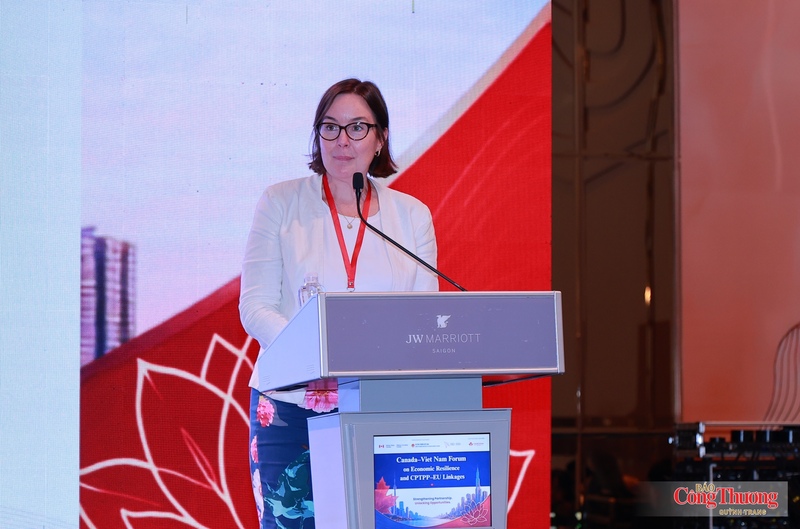 Bà Mary-Catherine Spiers, Vụ trưởng Vụ Đàm phán Thương mại, Bộ Các vấn đề toàn cầu Canada (Global Affairs Canada), Trưởng đoàn đàm phán CPTPP cấp cao của Canada, chia sẻ về triển vọng hợp tác trong khuôn khổ CPTPP