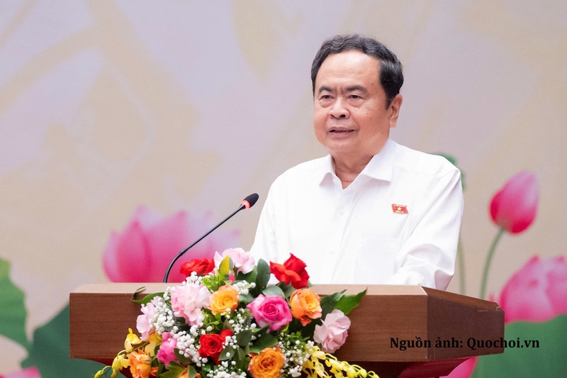 Bí thư Đảng ủy Quốc hội, Chủ tịch Quốc hội Trần Thanh Mẫn phát biểu khai mạc Hội nghị. Ảnh: Vũ Hiếu
