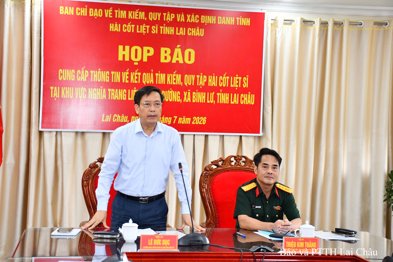 Tại buổi họp báo, Trưởng Ban Tuyên giáo và Dân vận Tỉnh ủy Lai Châu Lê Đức Dục phát biểu nhấn mạnh tầm quan trọng của việc thông tin khách quan, chính xác về bối cảnh, thời điểm các liệt sĩ hy sinh.