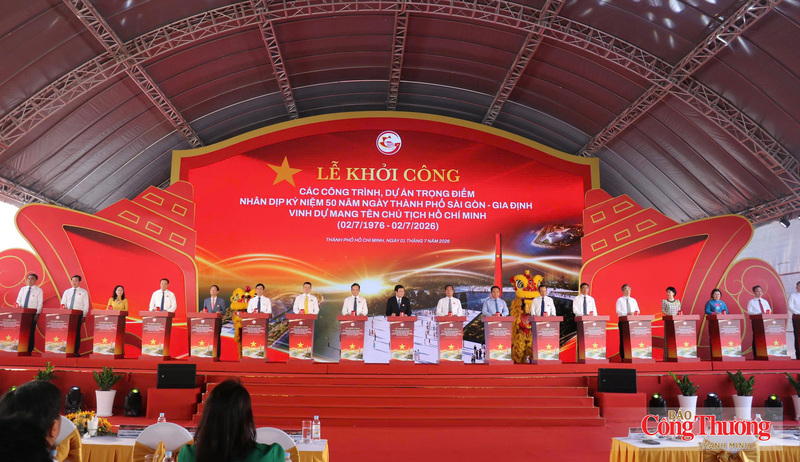 Lễ khởi công các công trình, dự án trọng điểm nhân kỷ niệm 50 năm ngày thành phố Sài Gòn - Gia Định  vinh dự mang tên Bác.