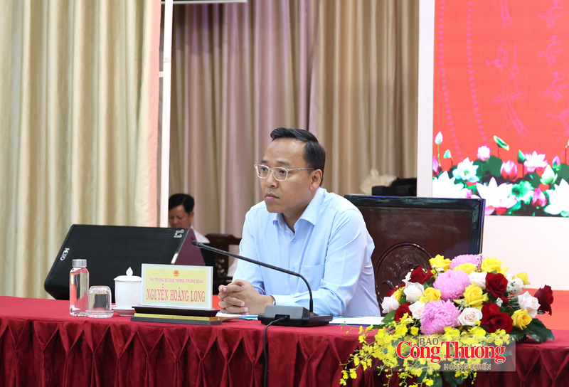 Thứ trưởng Nguyễn Hoàng Long tại buổi làm việc.