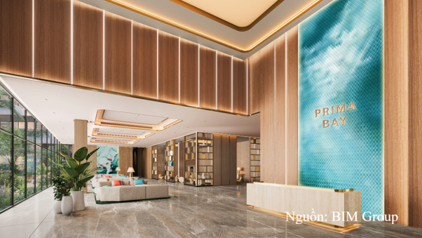 Sảnh đón tiếp và lounge mang phong cách khách sạn tại Prima Bay, mở ra trải nghiệm tinh tế, tiện nghi và chỉn chu ngay từ những điểm chạm đầu tiên.