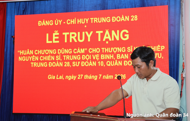 Ông Rah Lan Blak (chú của Thượng sĩ Kpă Thiêp) bày tỏ lòng biết ơn sâu sắc trước sự quan tâm của Đảng, Nhà nước, Quân ủy Trung ương, Bộ Quốc phòng, Bộ Tư lệnh Quân đoàn 34, cấp ủy, chính quyền địa phương và các cơ quan, đơn vị đối với gia đình.