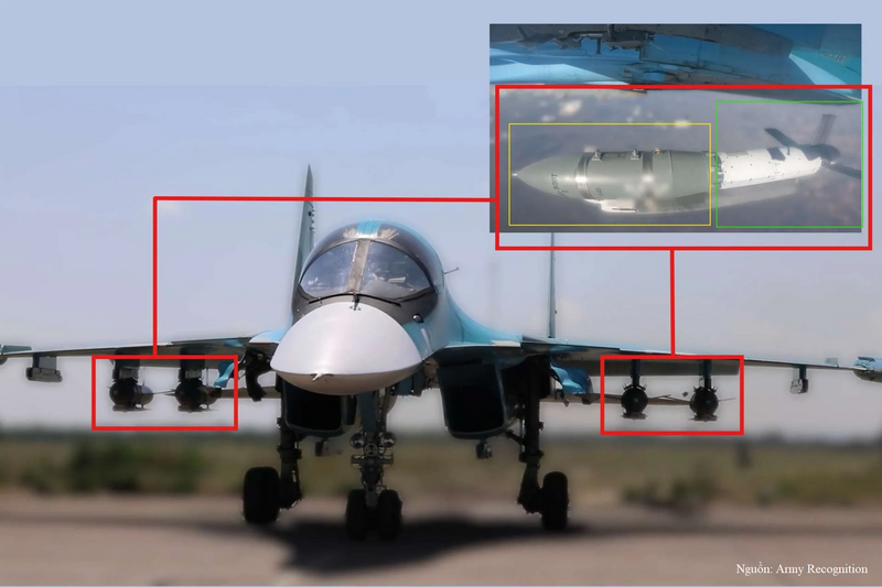 Loại bom mới trên Su-34 có thể đạt tầm gần 200 km, giúp Nga gia tăng năng lực tấn công chính xác.