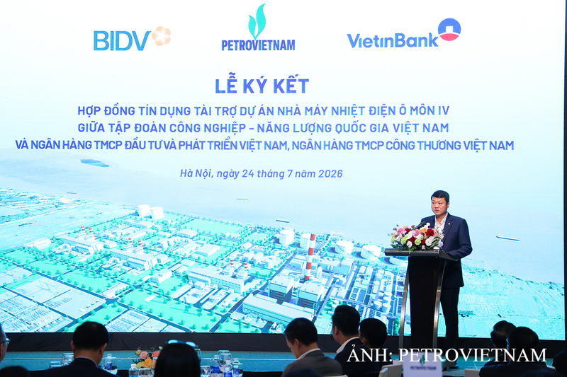 Chủ tịch HĐQT BIDV Lê Ngọc Lâm phát biểu tại lễ ký. Ảnh: Petrovietnam