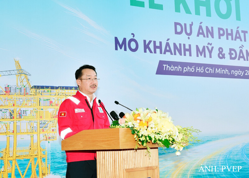 Tổng Giám đốc PVEP Nguyễn Thiện Bảo phát biểu tại buổi lễ. Ảnh: PVEP