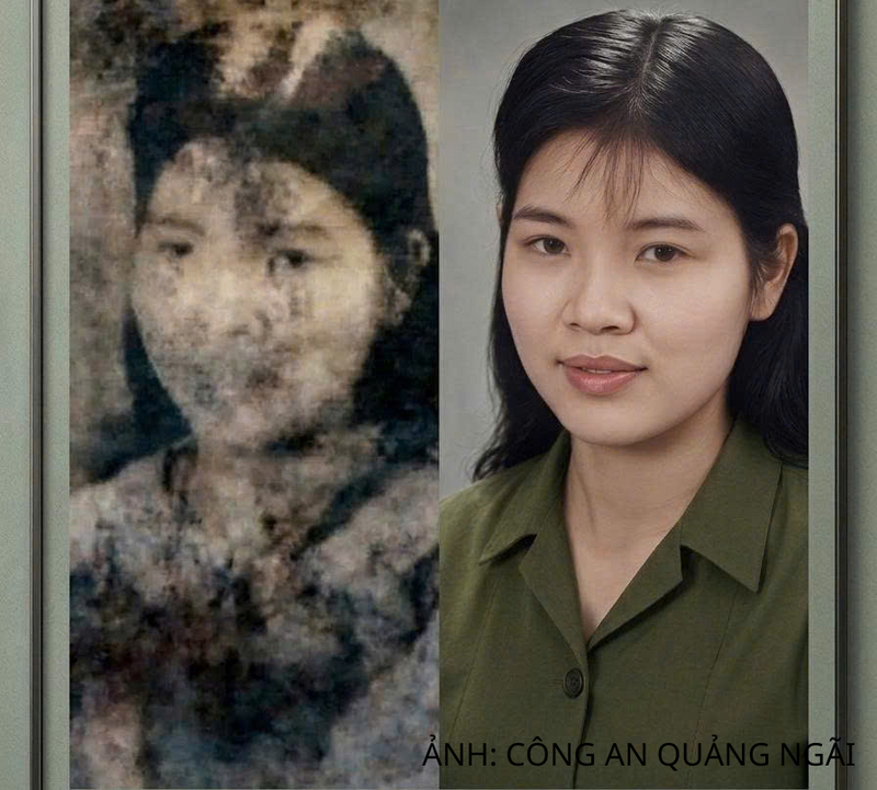 Bức ảnh chân dung tìm thấy trong quá trình khai quật đã được phục dựng.