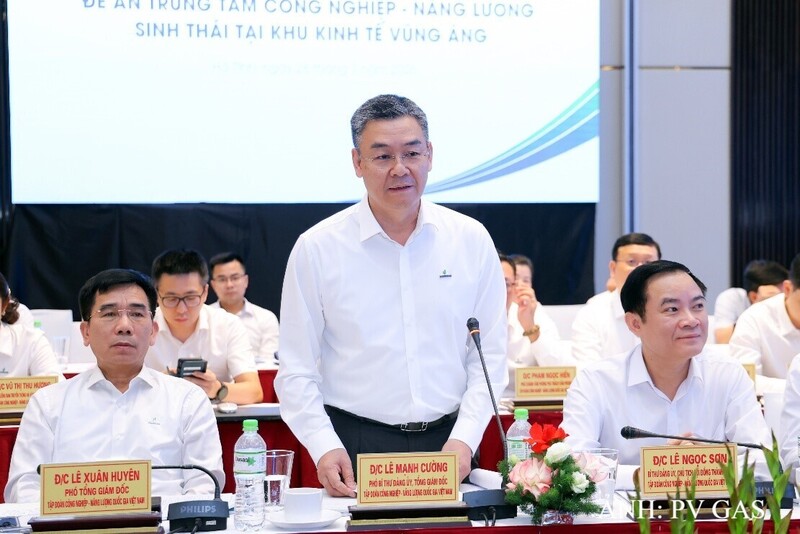 Tổng Giám đốc Petrovietnam Lê Mạnh Cường phát biểu tại buổi làm việc.