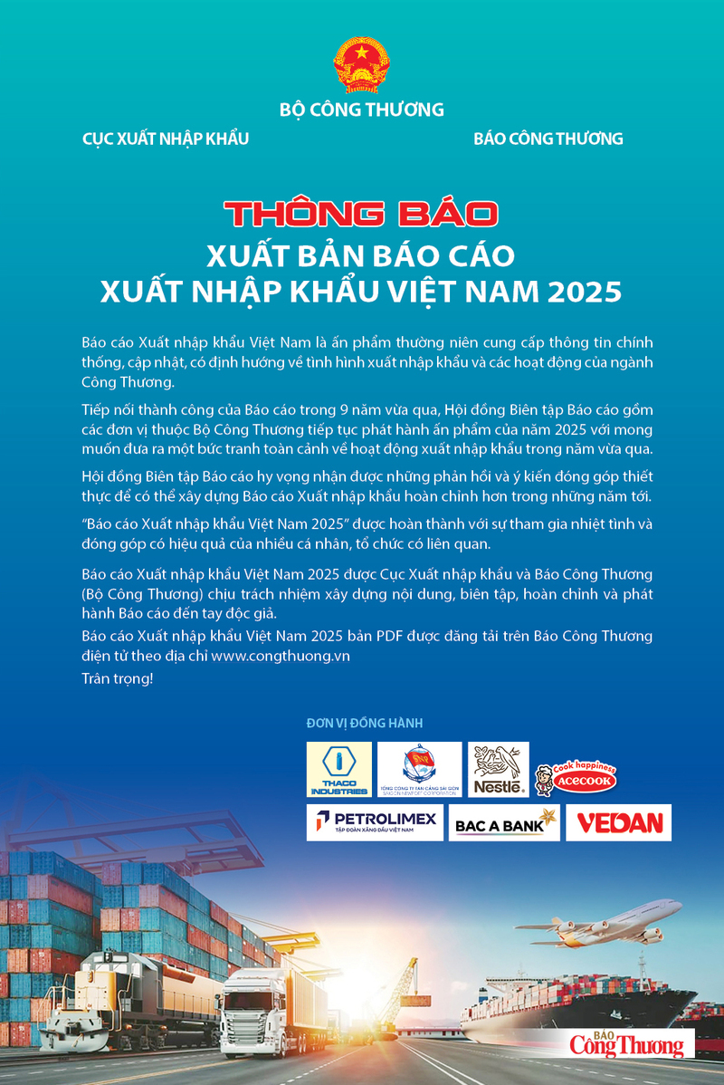 Thông báo xuất bản Báo cáo Xuất nhập khẩu Việt Nam 2025 - 1