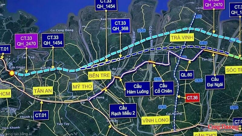 Phương án tuyến dự kiến của tuyến cao tốc CT.33 có chiều dài khoảng 150 km.