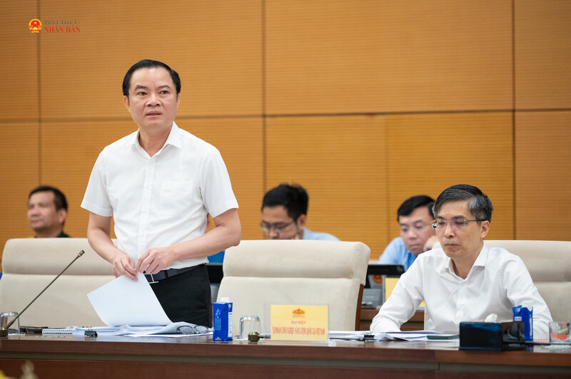 Đại biểu Lê Ngọc Sơn, Chủ tịch Hội đồng thành viên Tập đoàn Công nghiệp - Năng lượng Quốc gia Việt Nam (Petrovietnam) phát biểu ý kiến.