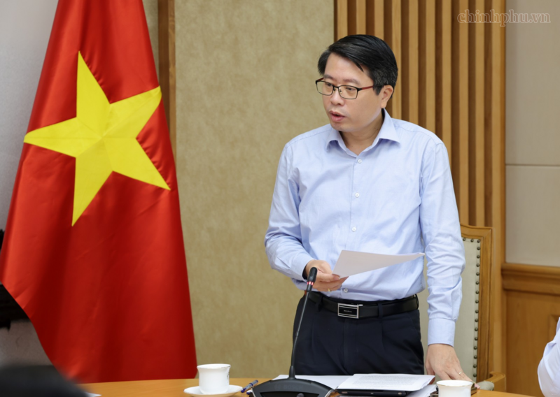 Phó Chủ nhiệm Văn phòng Chính phủ Trần Anh Tiến phát biểu tại cuộc họp - Ảnh: VGP/Gia Huy