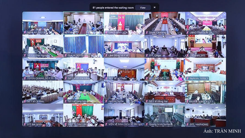 Cuộc họp được kết nối đến điểm cầu Sở Y tế, Sở An toàn thực phẩm các địa phương, các đơn vị chuyên ngành và các tổ chức quốc tế.