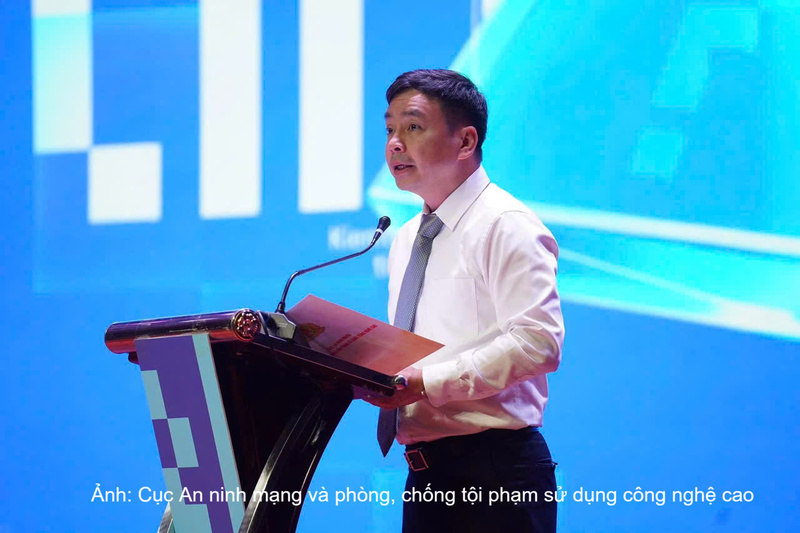 Trung tướng Lê Xuân Minh, Cục trưởng Cục An ninh mạng và phòng, chống tội phạm sử dụng công nghệ cao (A05), Bộ Công an phát biểu tại sự kiện.