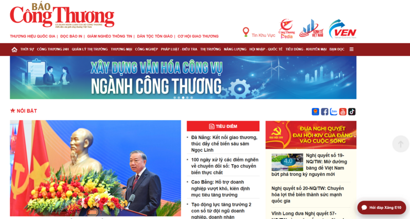 Báo Công Thương chính thức mở chuyên mục AI Công Thương từ ngày 1/8. Ảnh chụp màn hình.