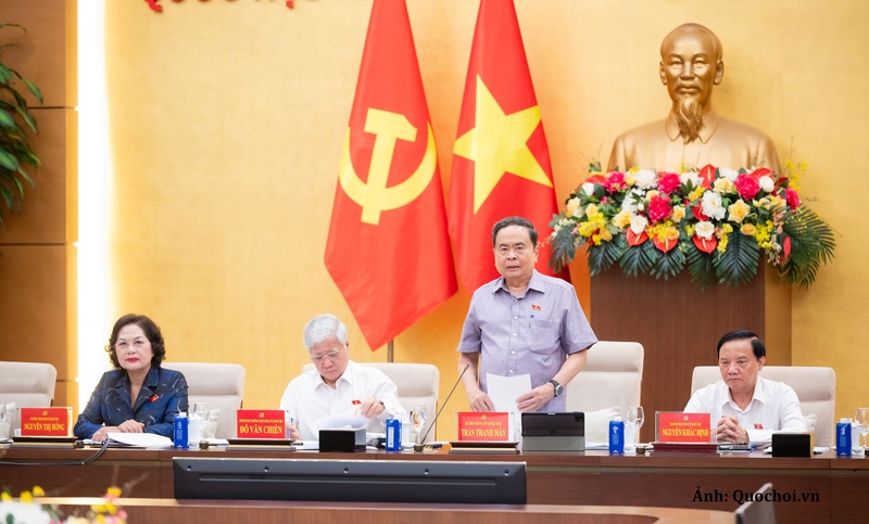 Bí thư Đảng ủy Quốc hội, Chủ tịch Quốc hội Trần Thanh Mẫn chủ trì Hội nghị Ban Thường vụ Đảng ủy Quốc hội với các Tổ trưởng Tổ đảng, Trưởng đoàn, Phó Trưởng đoàn phụ trách Đoàn đại biểu Quốc hội các tỉnh, thành phố.