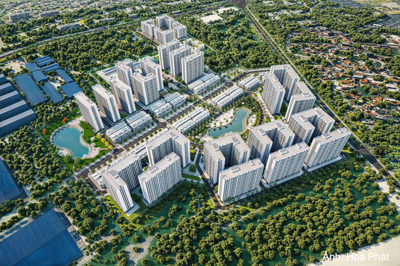 Phối cảnh nhà ở xã hội Hòa Phát Yên Mỹ