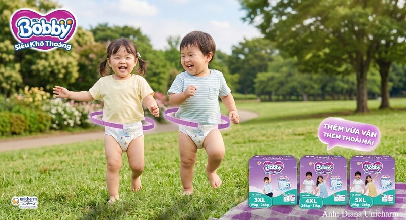Tã quần Bobby Siêu Khô Thoáng size 3XL, 4XL và 5XL dành cho bé lớn từ 19 kg đến 36 kg