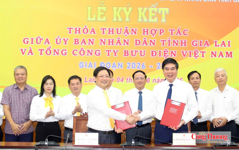 UBND tỉnh Gia Lai và Tổng công ty Bưu điện Việt Nam (Vietnam Post) ký kết Thỏa thuận hợp tác giai đoạn 2026 - 2030