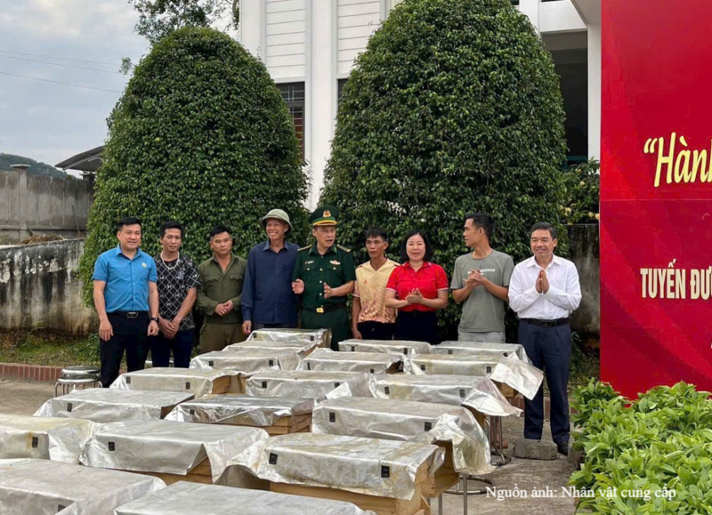 Mô hình hỗ trợ đàn ong giống do Hội Chữ thập đỏ phường Lào Cai triển khai đã giúp nhiều hộ gia đình có thêm sinh kế, từng bước cải thiện đời sống. Ảnh: NVCC