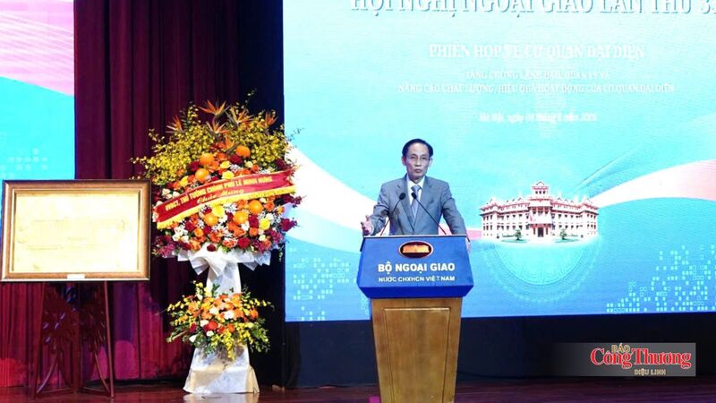 Bộ trưởng Bộ Ngoại giao Lê Hoài Trung phát biểu chỉ đạo tại phiên họp.