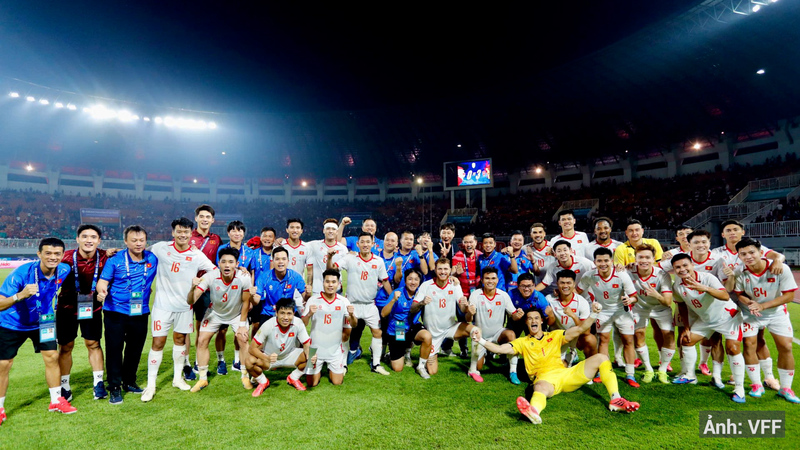 Tuyển Việt Nam dẫn đầu bảng xếp hạng bảng A - ASEAN Cup 2026. Ảnh VFF.
