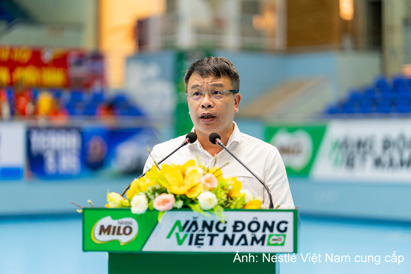 Ông Nguyễn Phan Khuê, Tổng Biên tập Báo Thiếu niên Tiền phong và Nhi đồng, Trưởng Ban tổ chức giải phát biểu tại sự kiện.