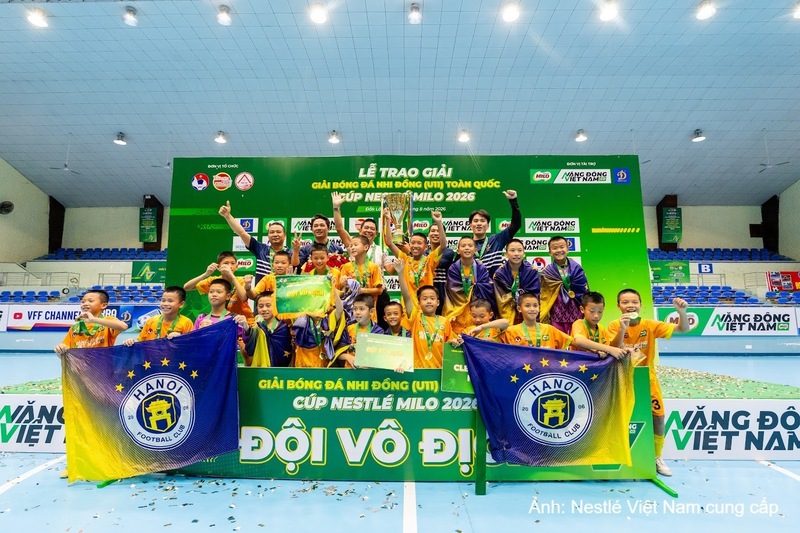U11 CLB Bóng đá Hà Nội giành chức vô địch mùa giải 2026.