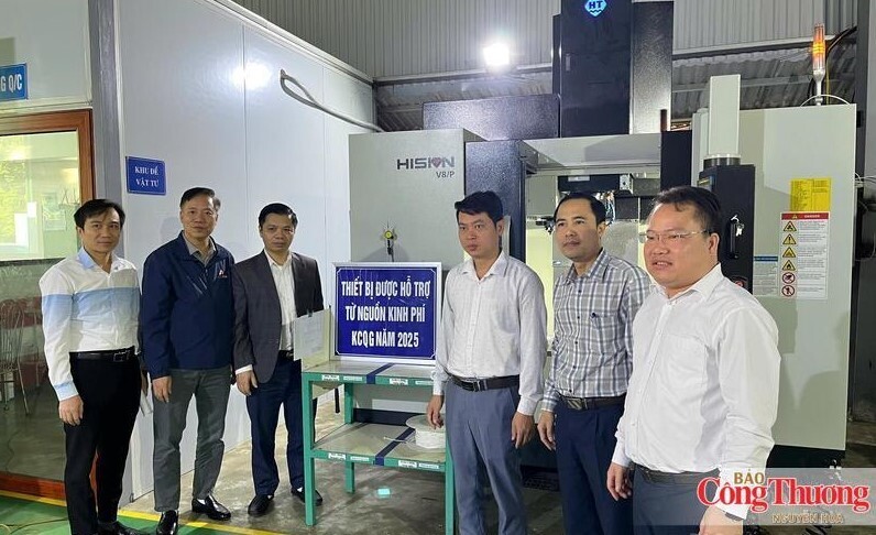 Hệ thống máy móc, thiết bị được hỗ trợ từ nguồn kinh phí khuyến công tại cơ sở công nghiệp nông thôn ở Bắc Ninh.