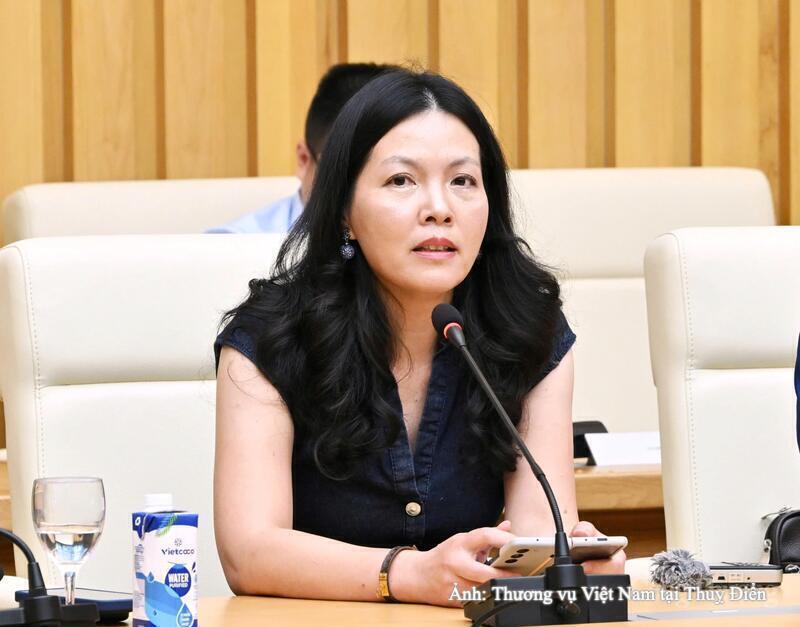 Bà Nguyễn Thị Hoàng Thúy, Tham tán Thương mại Việt Nam tại Thụy Điển (kiêm nhiệm Đan Mạch, Na Uy, Iceland và Latvia).