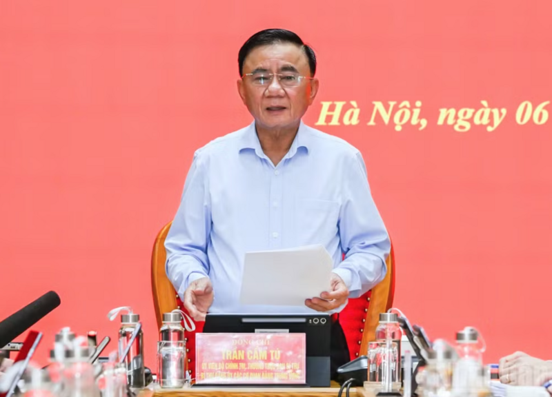 Thường trực Ban Bí thư Trần Cẩm Tú, Bí thư Đảng ủy các cơ quan Đảng Trung ương, phát biểu kết luận hội nghị.