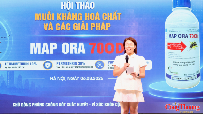 Bà Chan - Yi - Xuan đại diện Công ty TNHH MAP Pacific Singapore chia sẻ tại hội thảo.