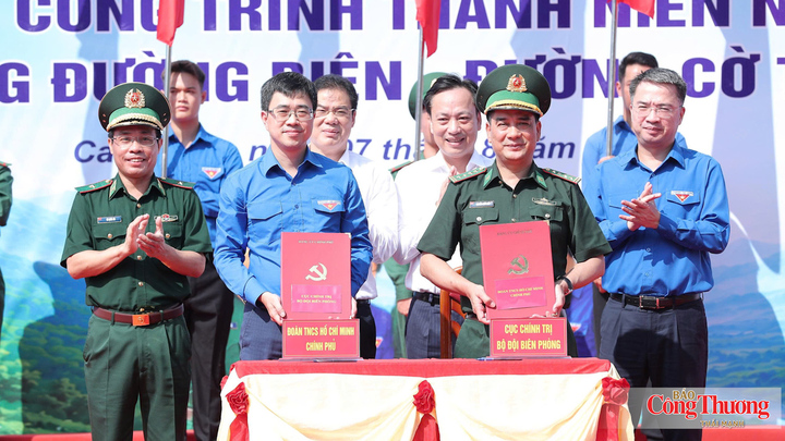 Nghi thức ký kết phối hợp triển khai công trình thanh niên nhiệm kỳ giữa Đoàn Thanh niên Chính phủ và Cục Chính trị Bộ đội Biên phòng.