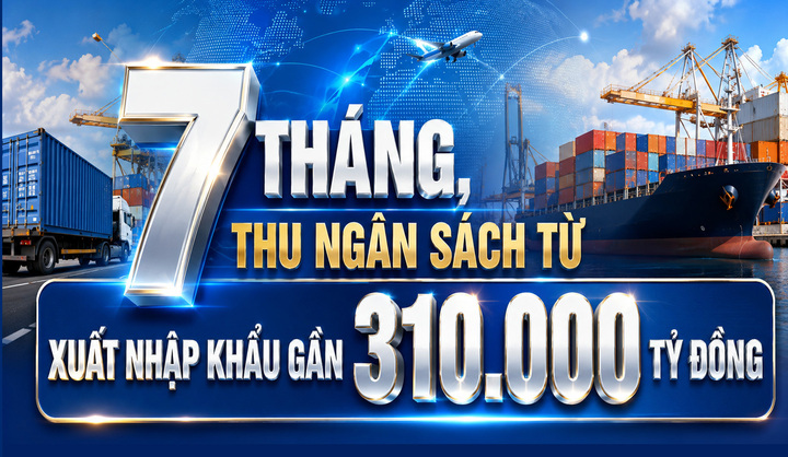Infographic| 7 tháng, thu ngân sách từ xuất nhập khẩu gần 310.000 tỷ đồng - 1