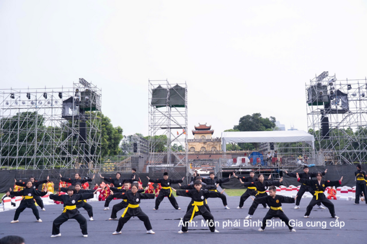 Các tiết mục biểu diễn tại Festival Võ thuật quốc tế Hà Nội năm 2026 của môn phái Bình Định Gia.