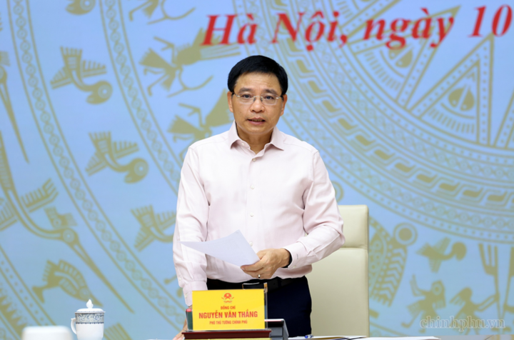 Phó Thủ tướng Nguyễn Văn Thắng phát biểu kết luận cuộc làm việc - Ảnh: chinhphu.vn/Đức Tuân