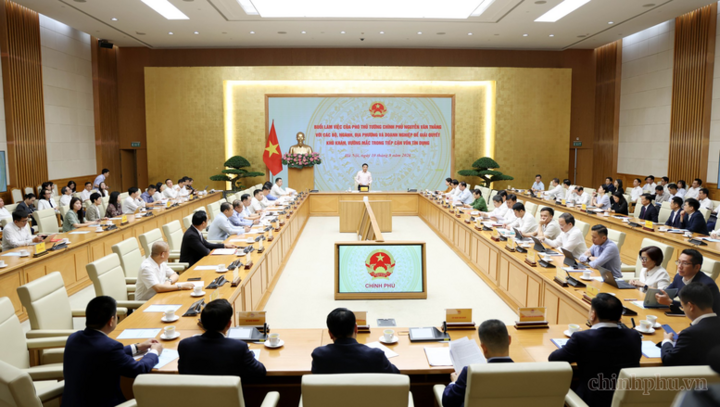 Phó Thủ tướng Nguyễn Văn Thắng chủ trì cuộc làm việc - Ảnh: chinhphu.vn/Đức Tuân