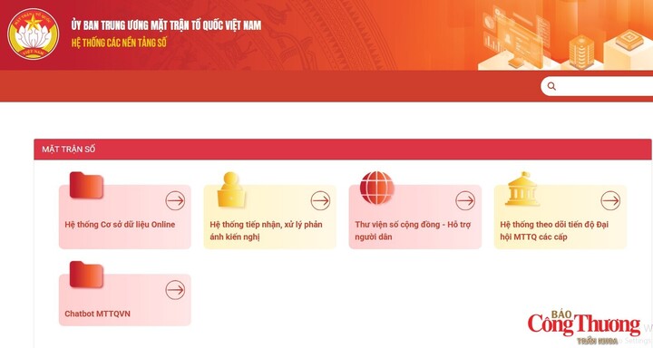 Hệ thống các nền tảng số của Ủy ban Trung ương Mặt trận Tổ quốc Việt Nam.