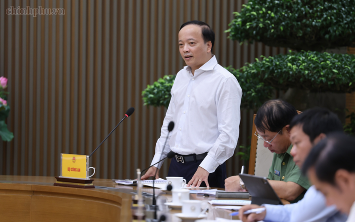 Thượng tướng Đặng Hồng Đức, Thứ trưởng Bộ Công an phát biểu - Ảnh: chinhphu.vn/Phương Nguyên