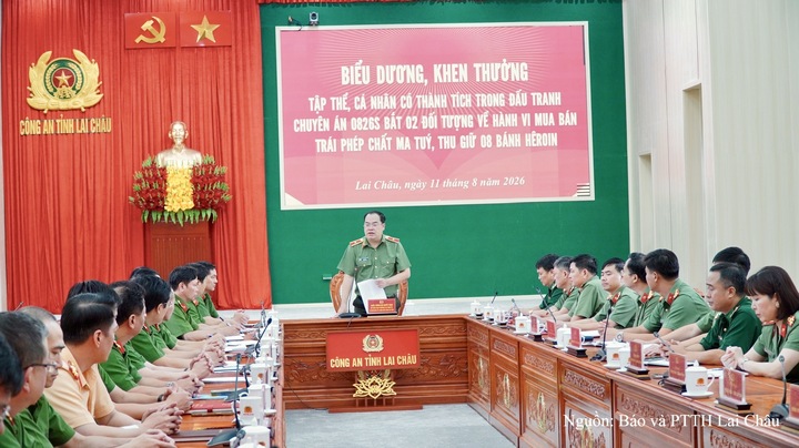 Công an tỉnh Lai Châu tổ chức biểu dương các tập thể, cá nhân có thành tích xuất sắc trong đấu tranh Chuyên án 0826S.