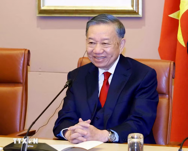 Tổng Bí thư, Chủ tịch nước Tô Lâm phát biểu tại cuộc hội đàm chính thức với Thủ tướng Australia Anthony Albanese. Ảnh: Thống Nhất/TTXVN