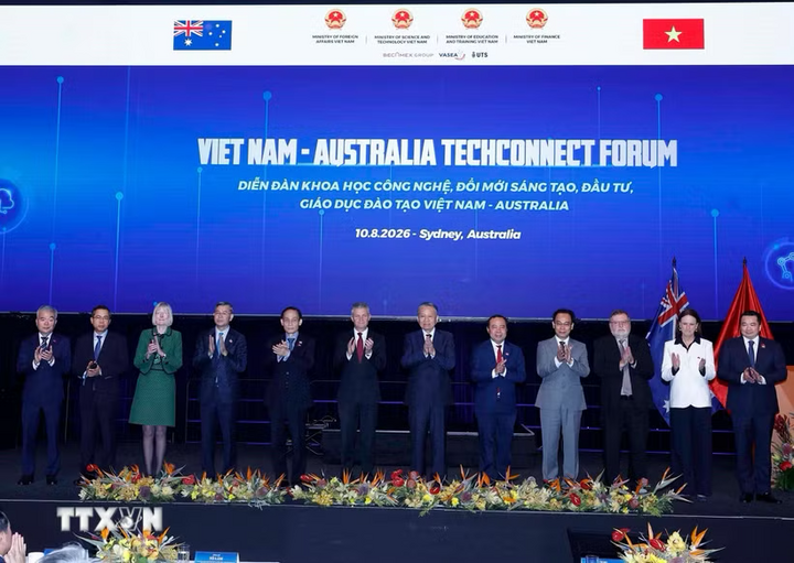 Tổng Bí thư, Chủ tịch nước Tô Lâm và các đại biểu dự Diễn đàn Tech Connect. (Ảnh: Thống Nhất/TTXVN)
