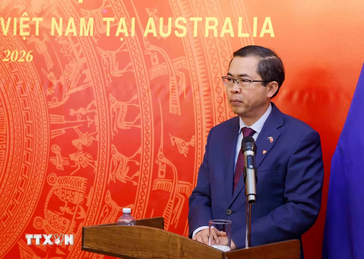 Đại sứ Đặc mệnh Toàn quyền nước CHXHCN Việt Nam tại Australia Phạm Hùng Tâm phát biểu. Ảnh: Thống Nhất/TTXVN