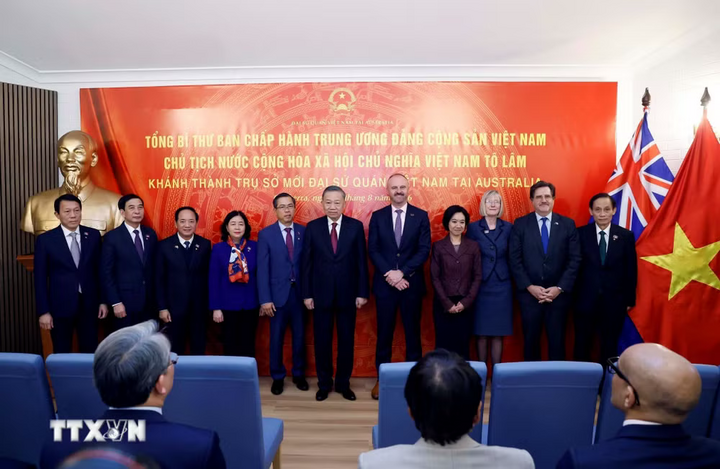 Tổng Bí thư, Chủ tịch nước Tô Lâm và các đại biểu tham dự lễ khánh thành. Ảnh: Thống Nhất /TTXVN