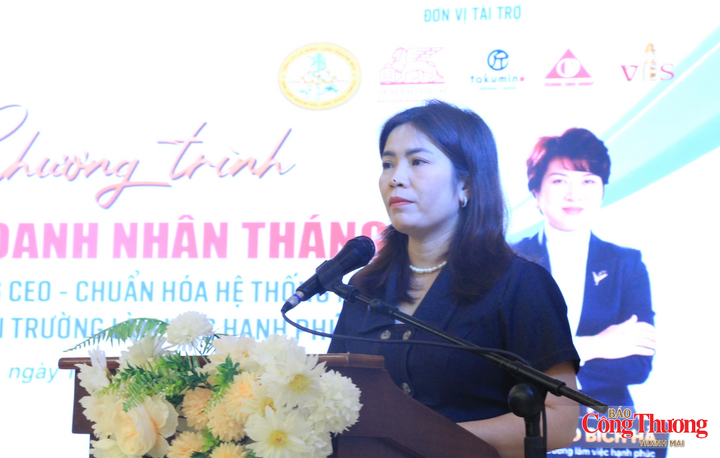 Chị Võ Thị Tuyết Hà, Phó Chủ tịch Hội Doanh nhân trẻ tỉnh Gia Lai, Trưởng Ban tổ chức phát biểu khai mạc.