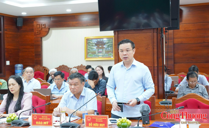 Ông Đỗ Hữu Huy, Chủ tịch UBND tỉnh Đắk Lắk phát biểu tại buổi làm việc.